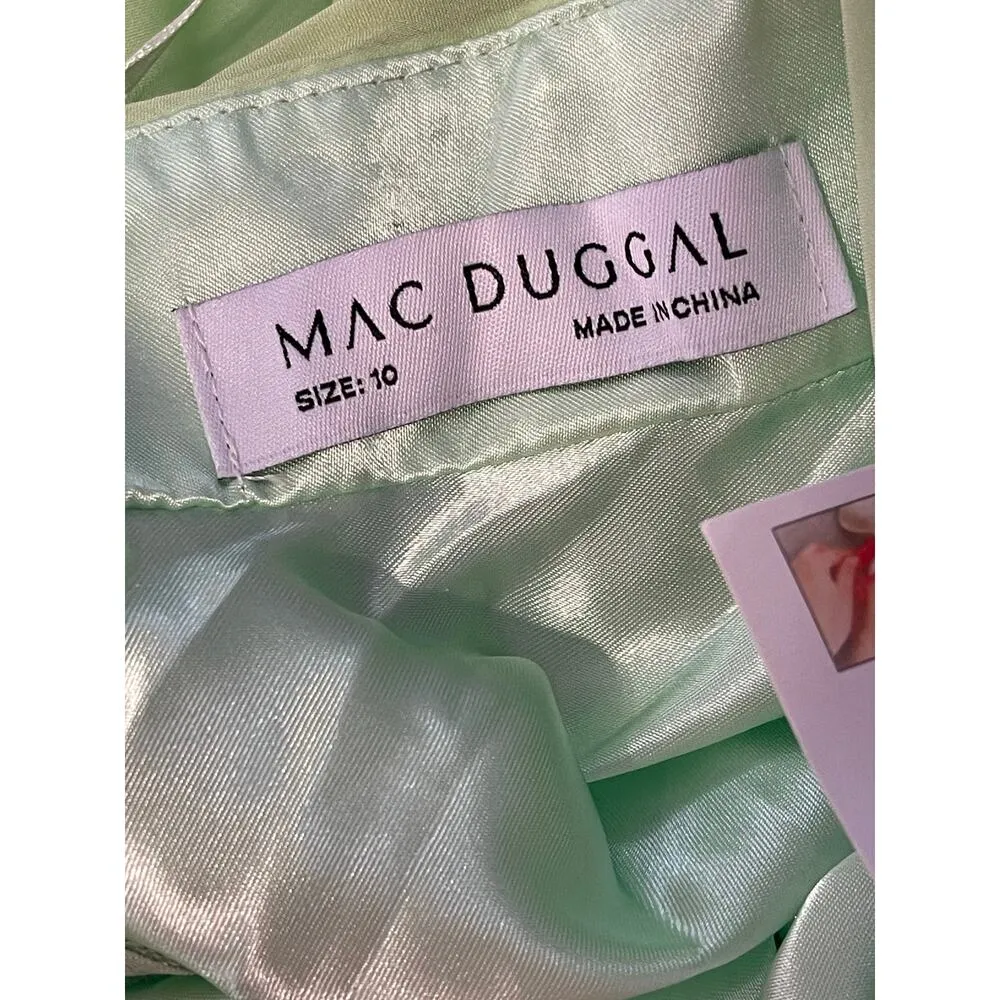 Mac Duggal NEW Size 10 67911 Mint Iconic Ruffle Tiered Cut-Out Chiffon Maxi Gown - Image 11