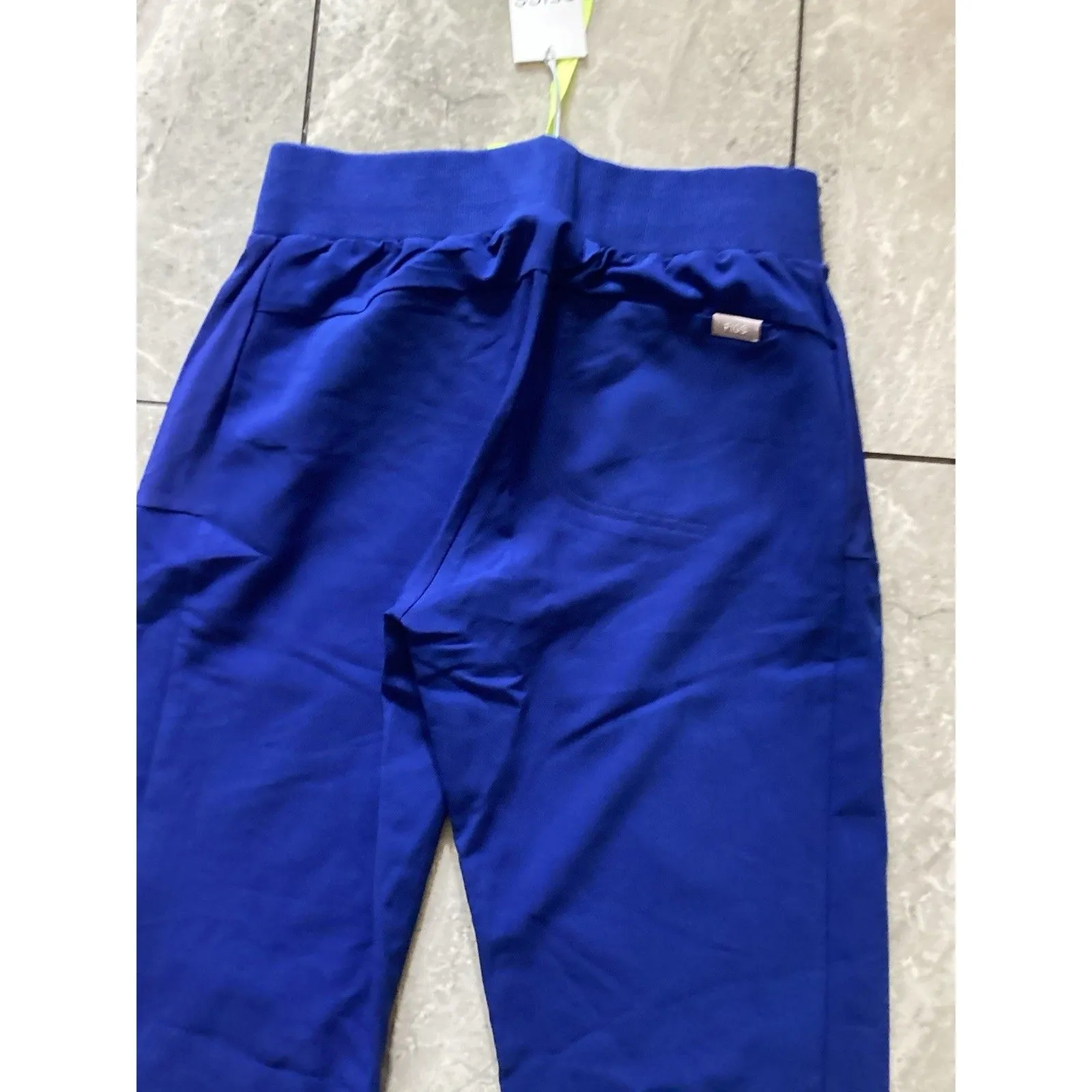 FIGS Scrub Pants Womens XS Tall Cobalt Boston Slim Jogger Medical Zip Pockets - Image 4