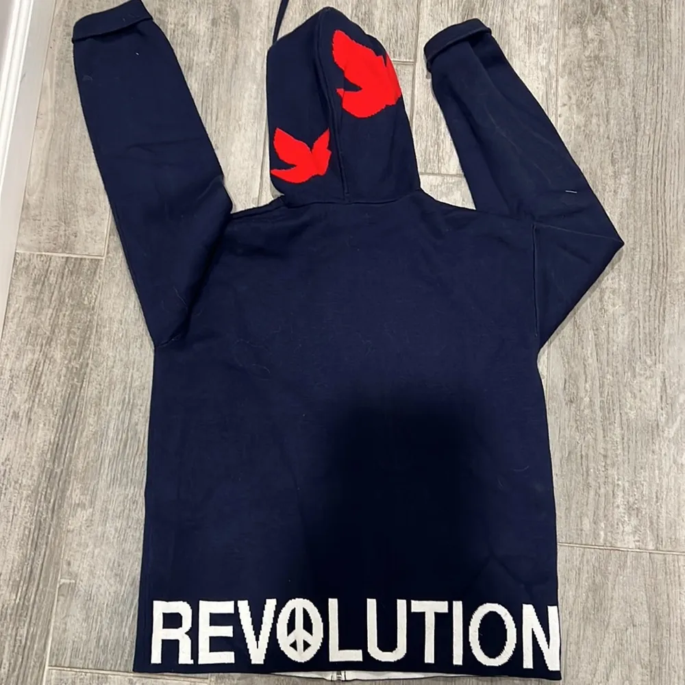 Victor Alfaro zip up sweatshirt. Size L. Blue Size L - Image 3