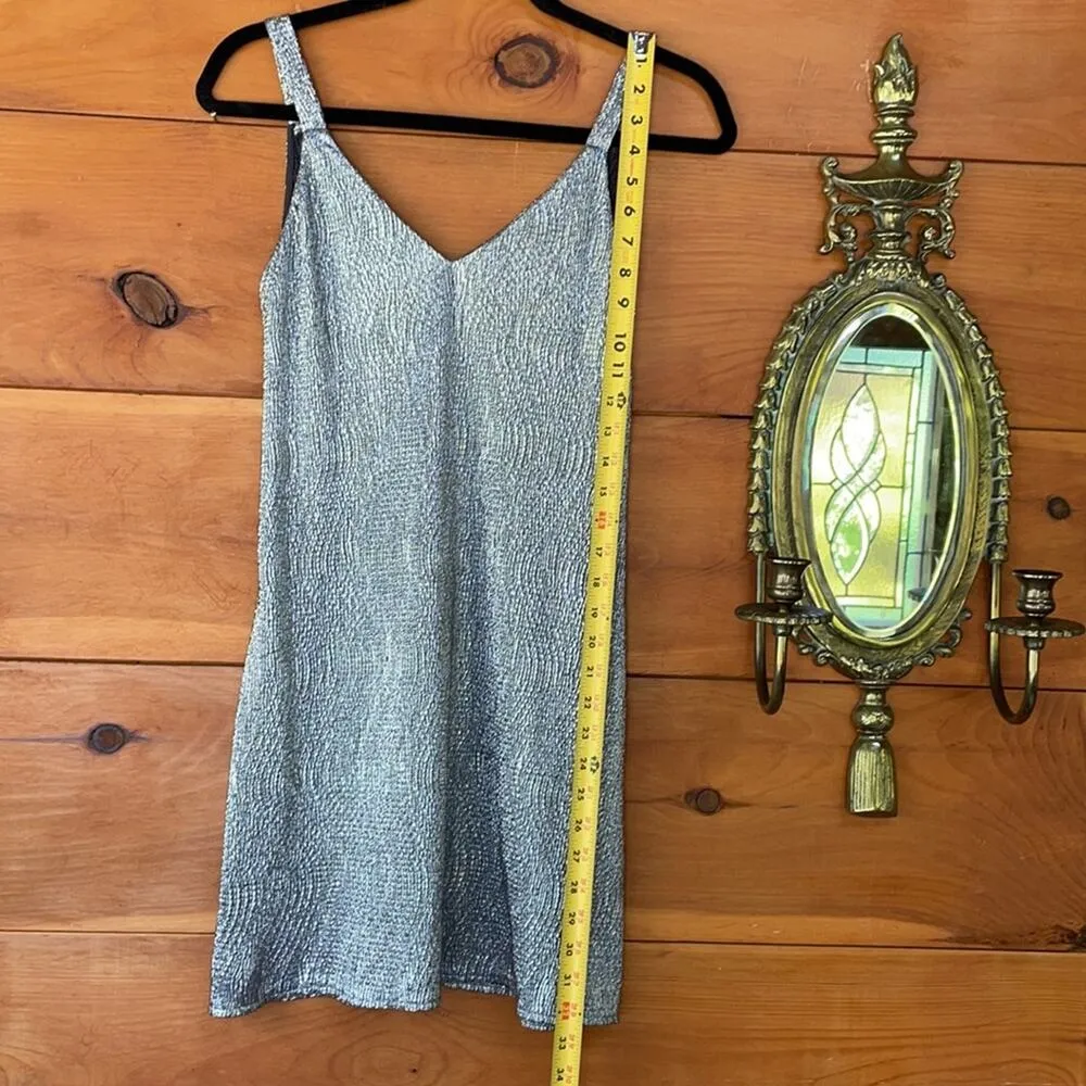 Mango Women's Silver Gray Sleeveless V-Neck Mini Dress Size XXS - Image 4