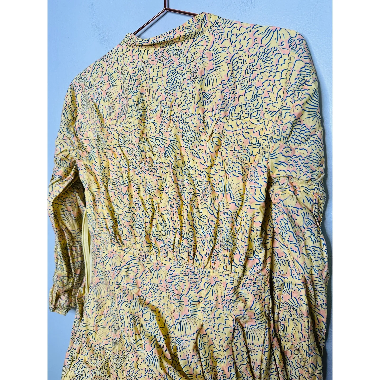 DEREK LAM 10 X RTR Yellow Floral 100% Cotton Hourglass V - Image 12