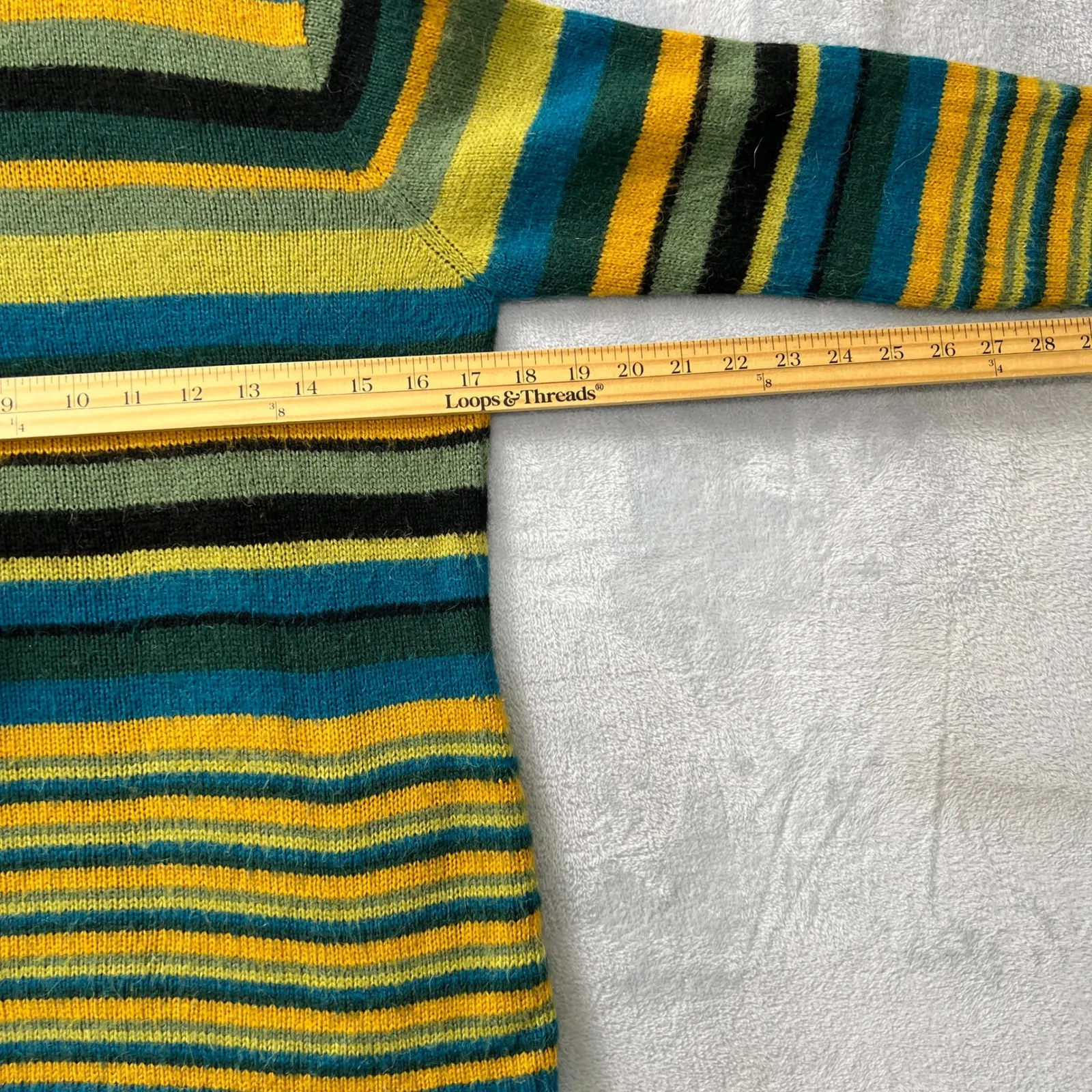 Surkana Multicolor Striped Turtleneck Sweater 100% Alpaca Women S Long Sleeve Blue - Image 7