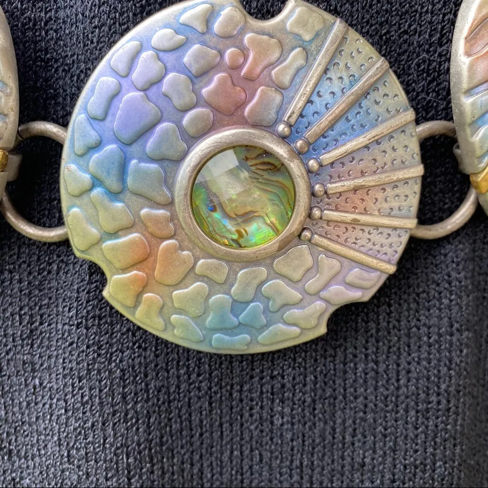 Chico's Retro Chain Belt Abstract Colorful Ocean - Image 5