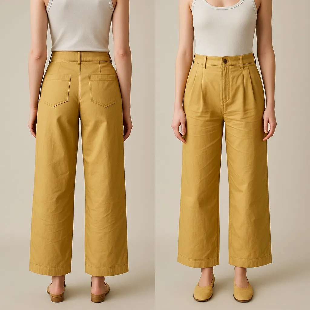 Urban Outfitters Womens Yellow Evon‎ Wide Leg Trouser Pants 6 - Image 2