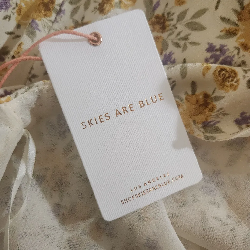 Skies are Blue Butter Yellow Floral Tank Top with Double Straps NWT Size XL - Image 9