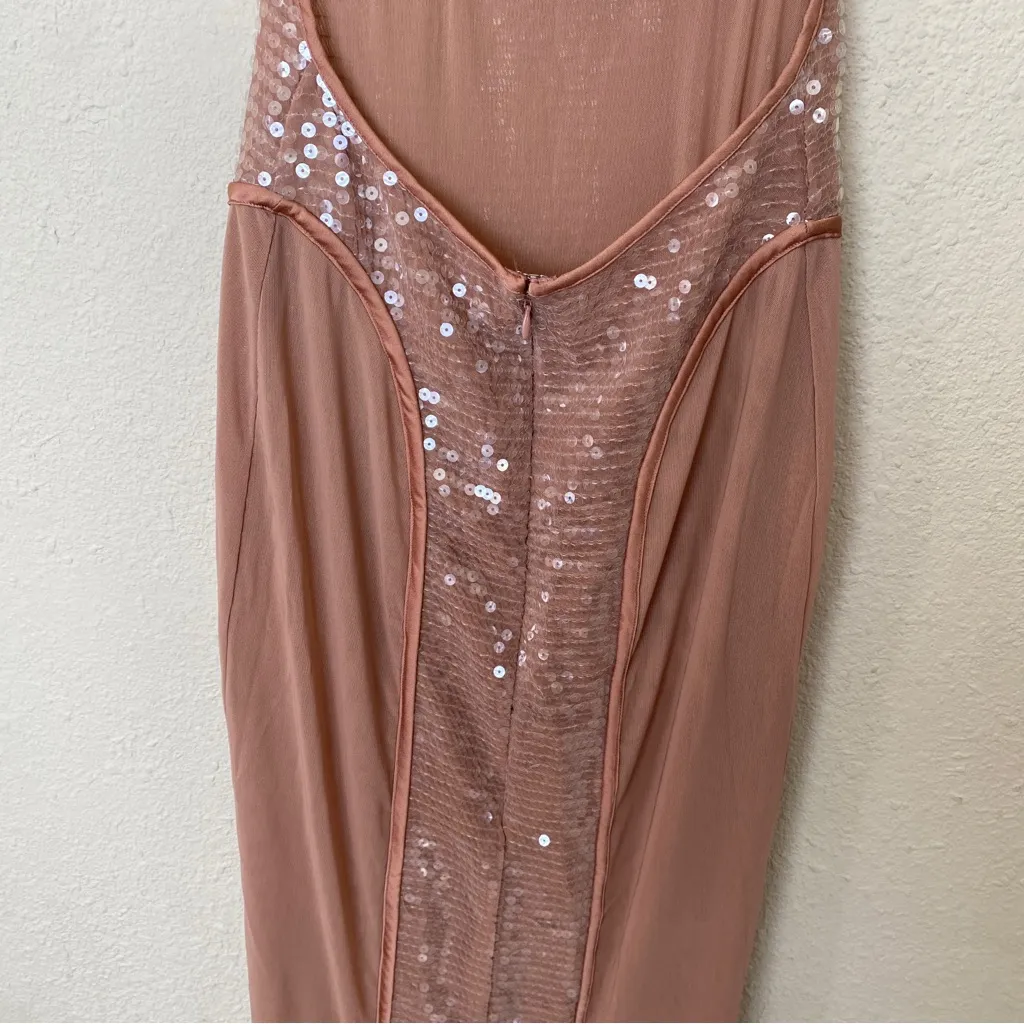 HOUSE OF CB 'Bonita' Cafe Au Lait‎ Sequin Maxi Dress NWOT size XS - Image 13