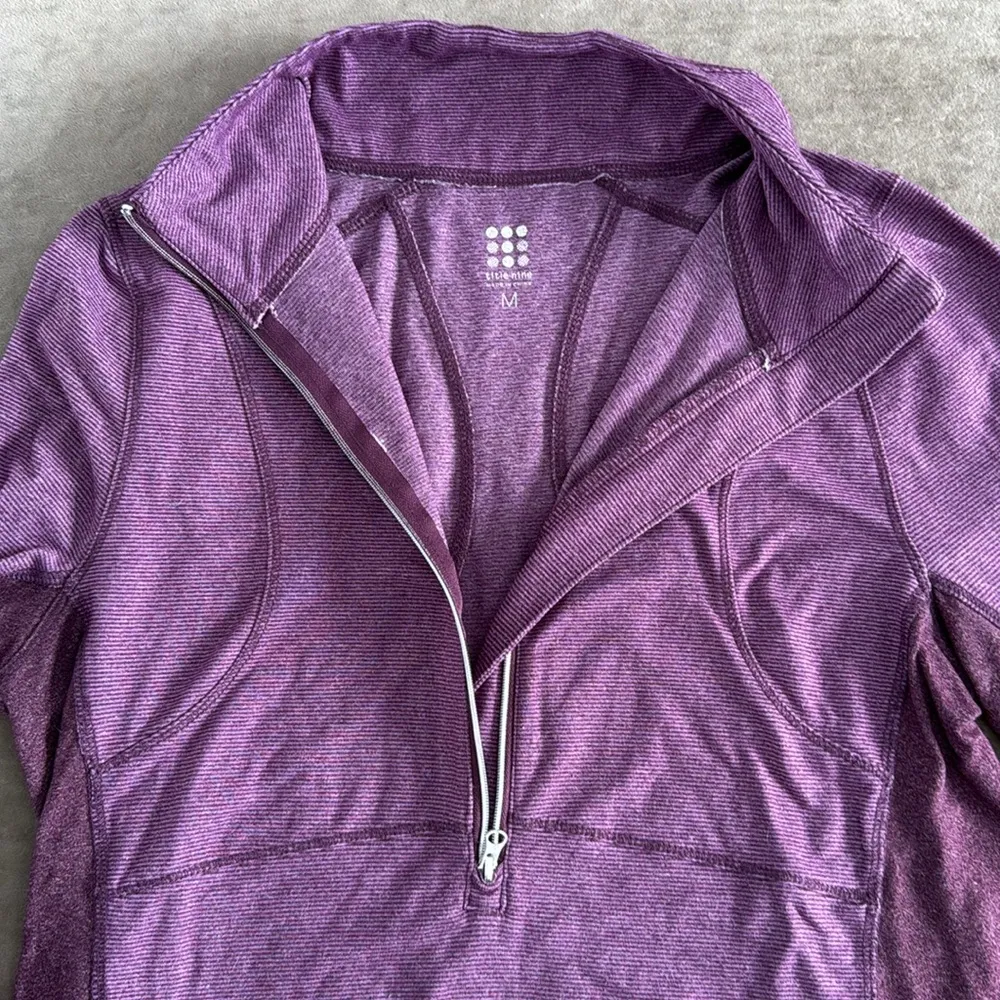 pullover front zip sweater. Lightweight. Color- purple. Size - Med. - Image 3