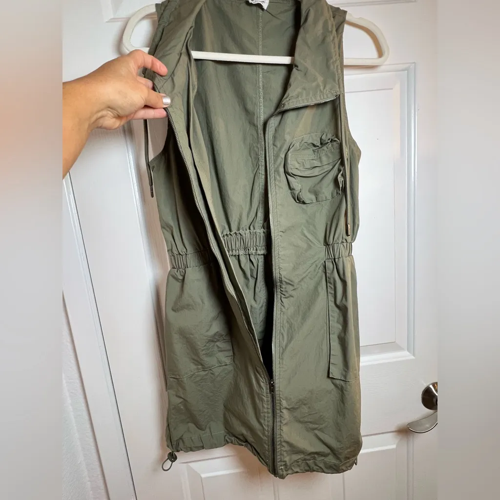 Cotton On Women Olive Green Zip-Up Vest Dress Size 8 - Image 8