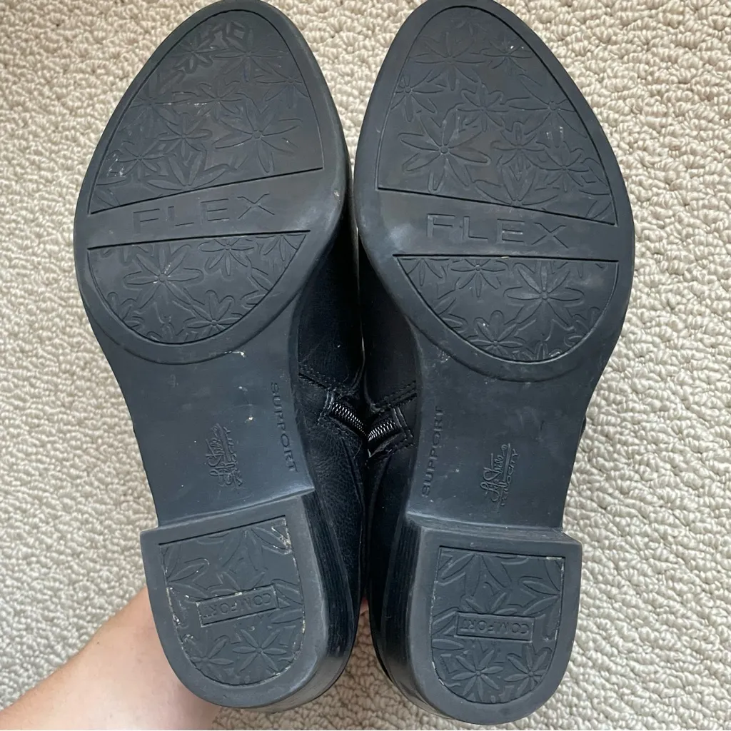 Life Stride Velocity Memory Foam Supportive Insole Black Leather Ankle Boot 8.5 - Image 4