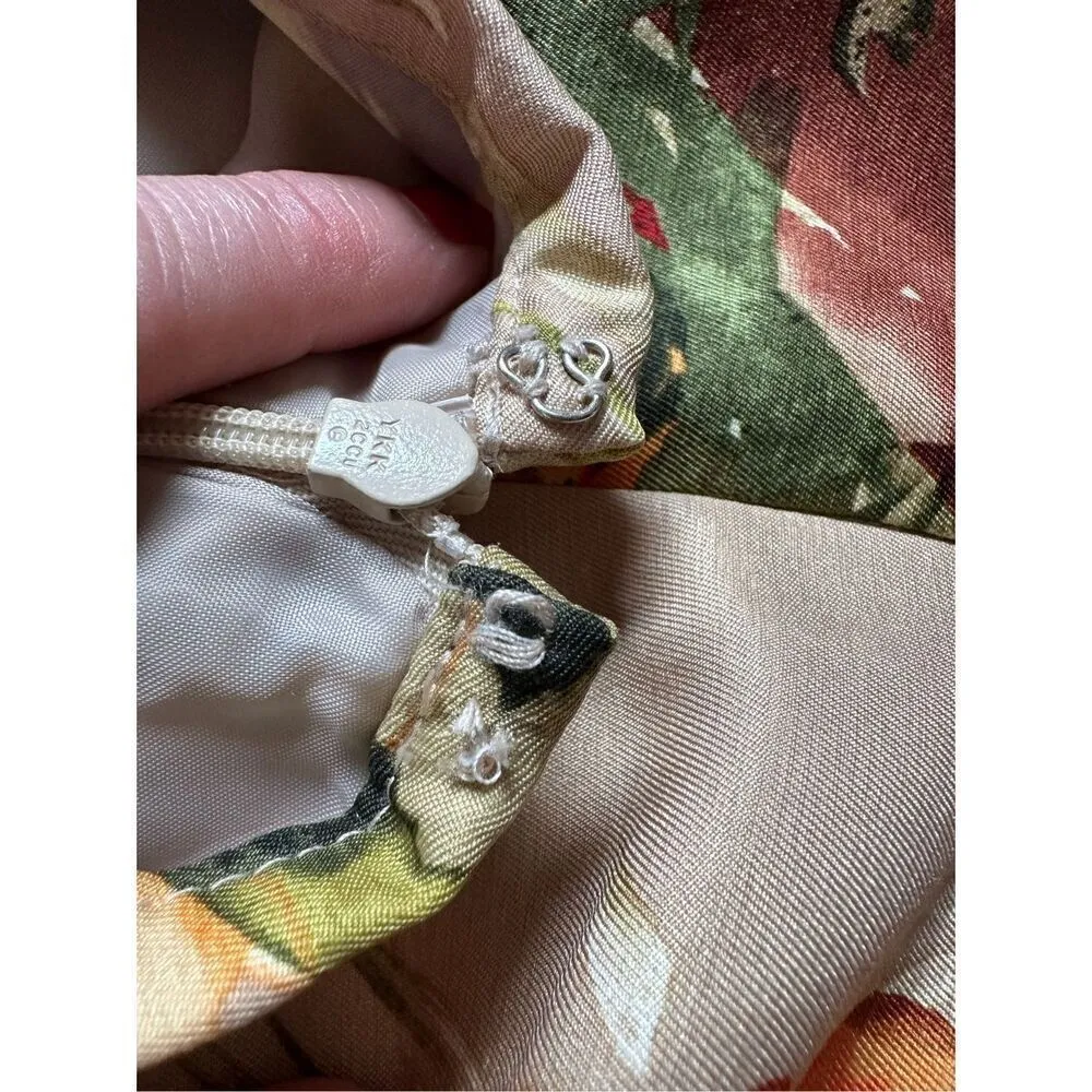 Vintage Talbots Petites Floral Silk Wool Blend A-Line Skirt Sz 6 - Image 7