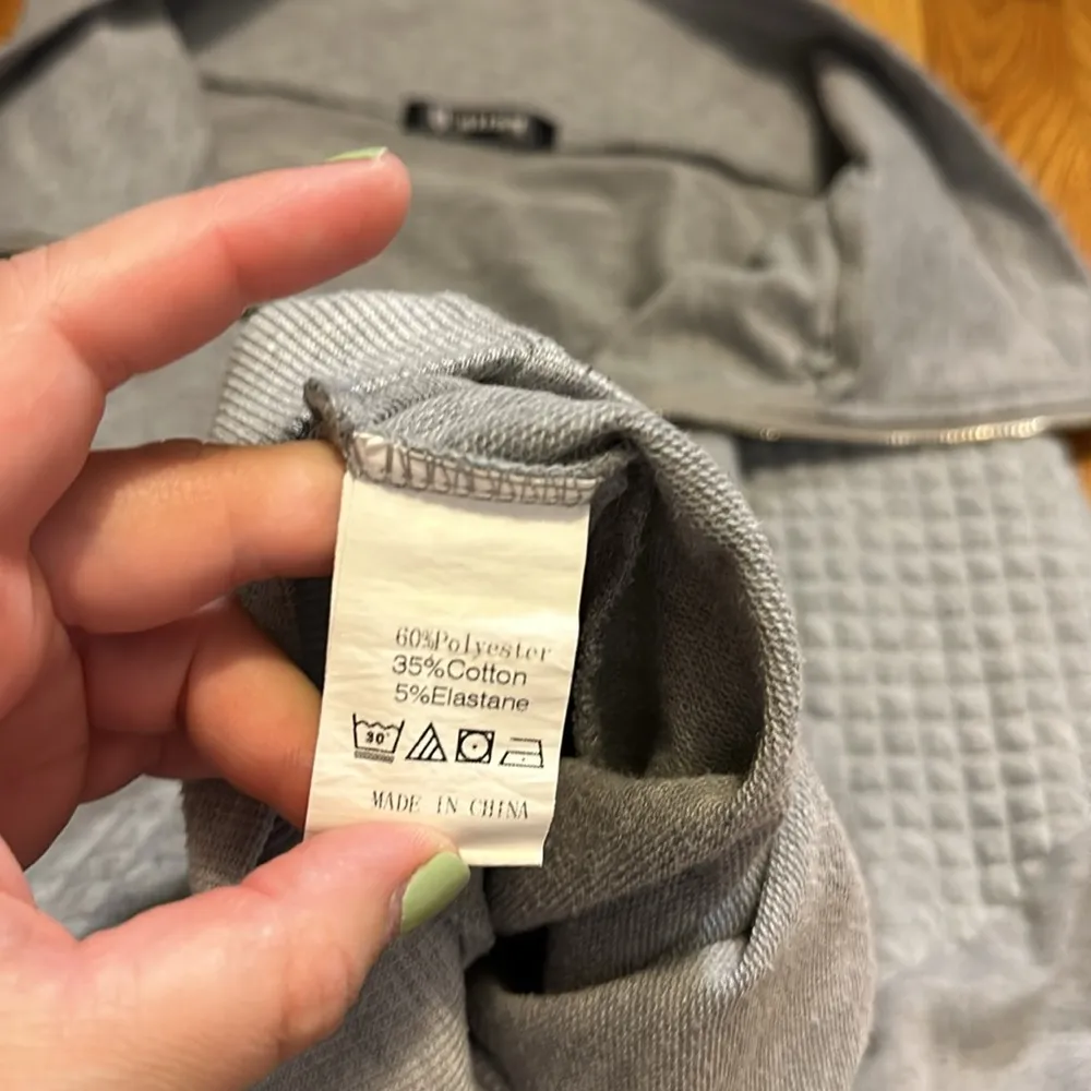 BTFBM Gray Textured Quarter Zip Long Sleeve Pullover Sweatshirt Womens Large - Image 8