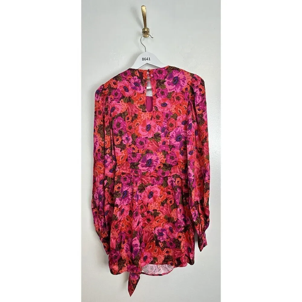 FOR LOVE & LEMONS Lauren Long Sleeve Mini Dress in Red Size Small - Image 8