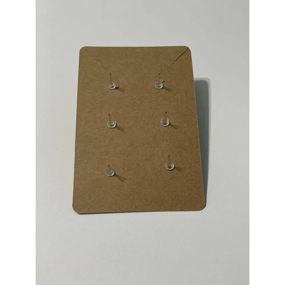 Fabric Covered Button Earring‎ Stud Set Plaid Brown Brown - Image 3