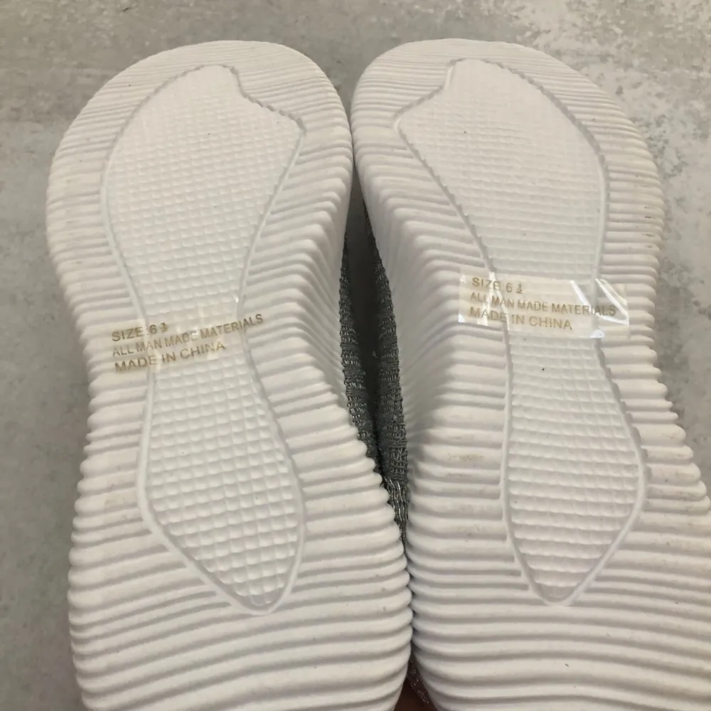 Qupid Silver Metallic Flyknit Spyrock Sneakers NEW - Image 8