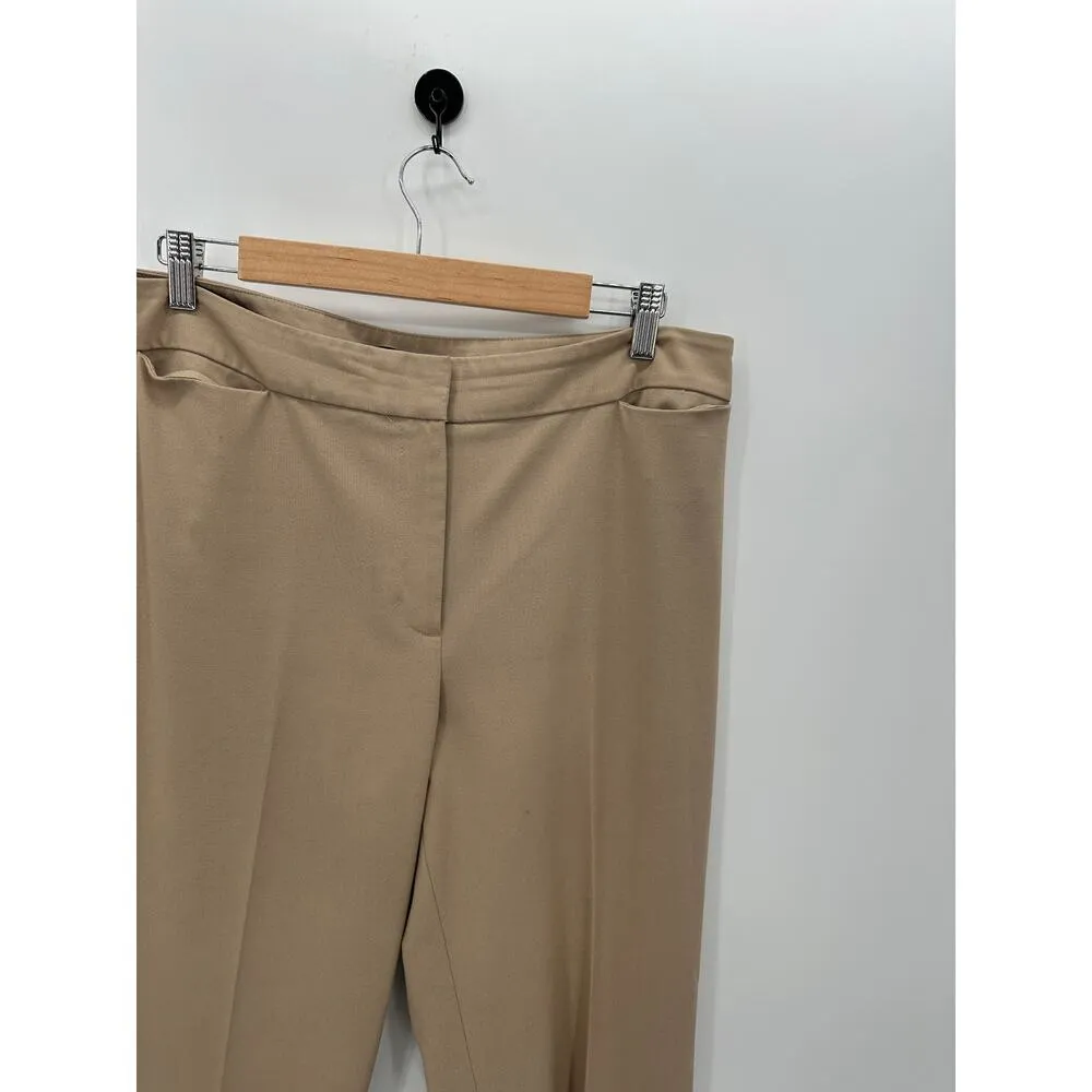 Talbots Women Tan Khaki Heritage Dress Pants Slacks Trousers Business Size 12 - Image 4