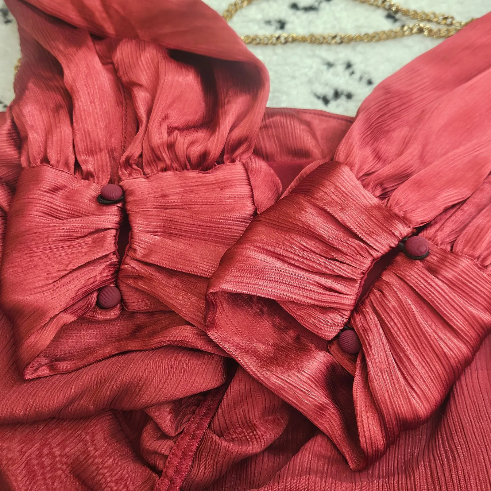 Michael‎ Costello x REVOLVE Sybil Crop Top and Skirt Set Red XS/S Flaws - Image 4