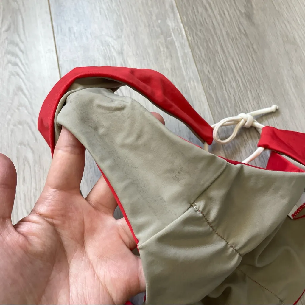 Basta Surf Bottoms reversible bikini swim side tie womens Red (small) vacation - Image 4