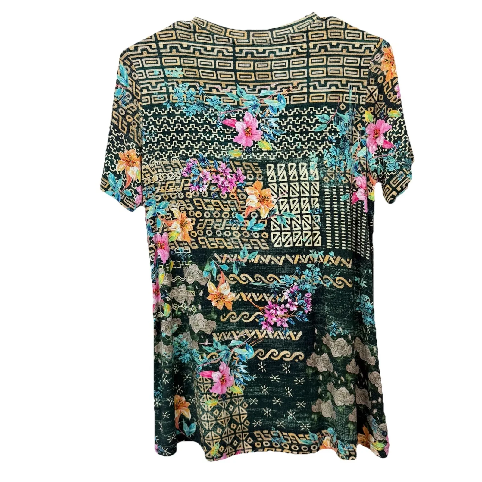 Johnny Was Weller Favorite Floral Patchwork Crewneck Swing T Shirt Size SMALL - Image 7