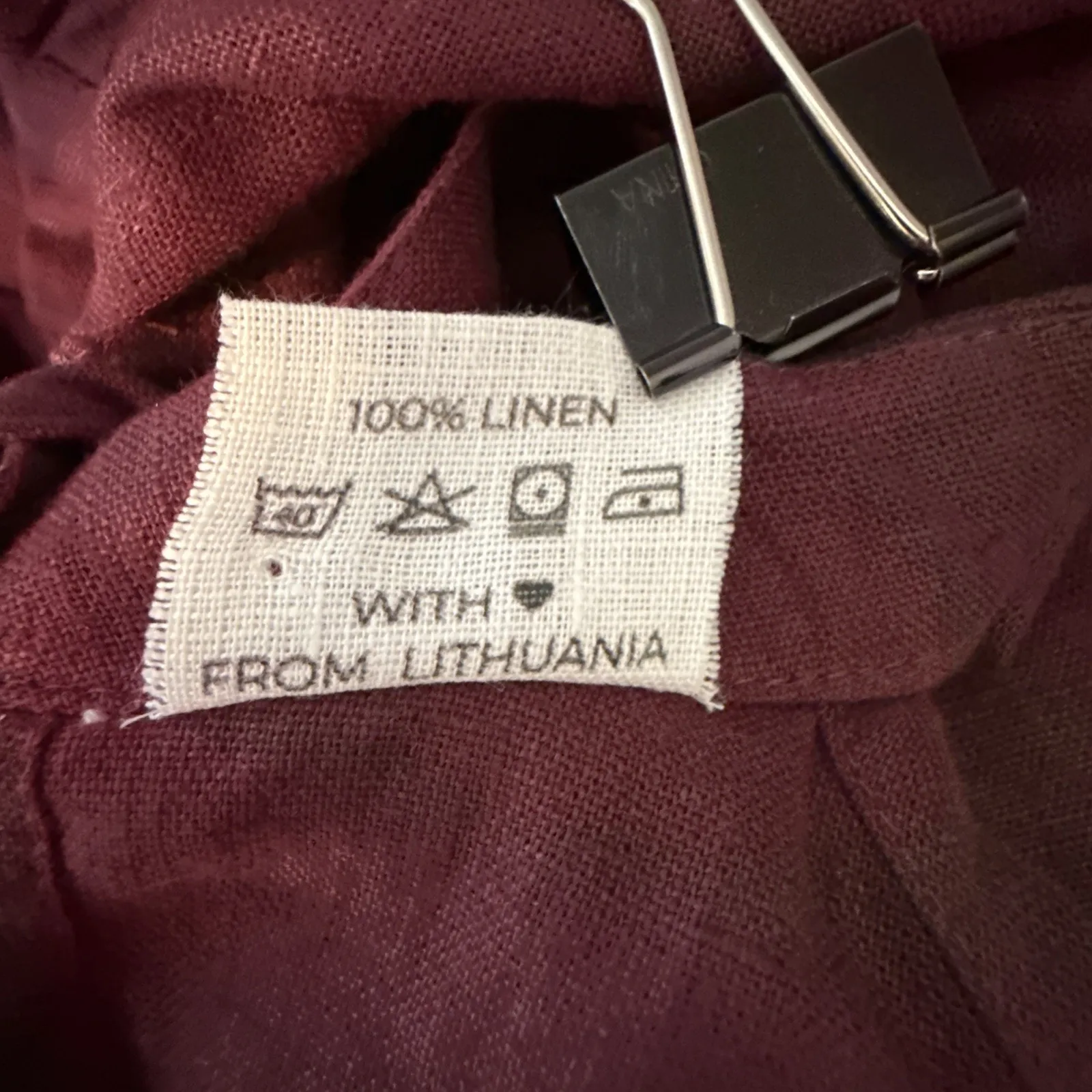 Linen Handmade Studio Alicia Maxi Dress Size XL 16/18 Eggplant Purple Red Pocket - Image 8