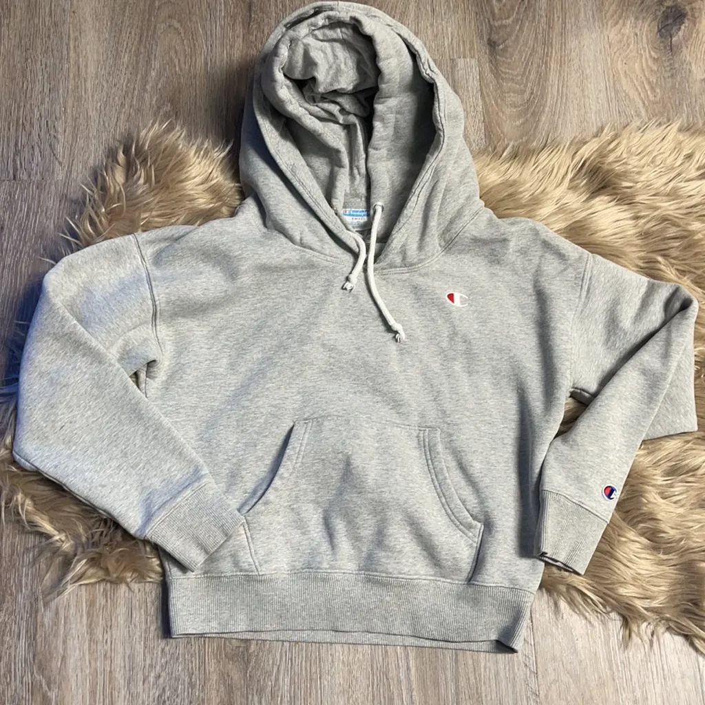 Retro Double Hooded Cropped Sweatshirt/Hoodie Small - Image 4