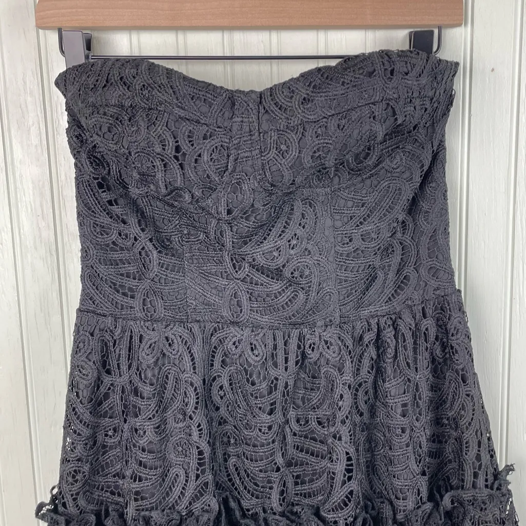 NEW Anthropologie Eva Franco Black Floral Lace Mini Dress Size 6 Whimsigoth - Image 11