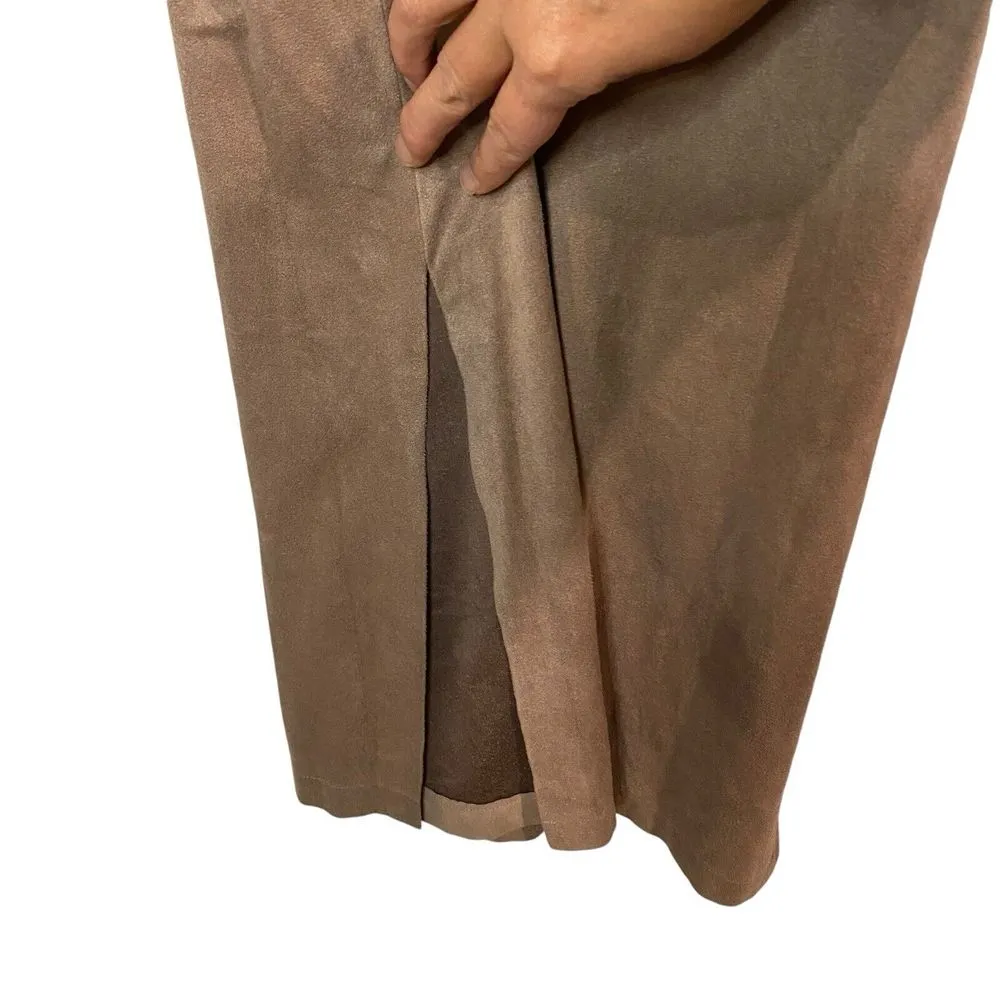 BCBGMAXAZRIA Mathilde Faux Suede V-Neck Shift Mini Dress Size‎ 4 Cocktail Party - Image 6