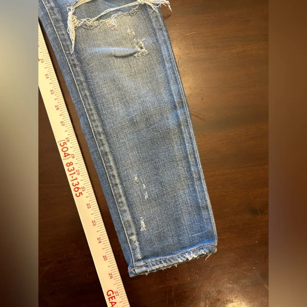 Moussy Vintage Li Howa Jeans 27 Distressed Stretch Light Wash Japan Blue - Image 14