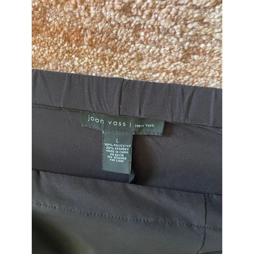 Joan Vass Women Black Straight Leg Cropped Stretch Very light and thin Pants L - Image 2