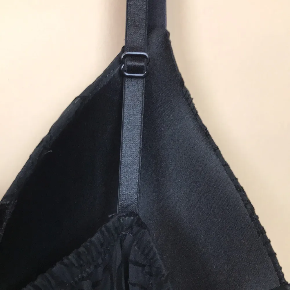 Ambrielle Women’s Babydoll Floral Velvet Black Sheer Body Intimate Tank Slip Size M - Image 8