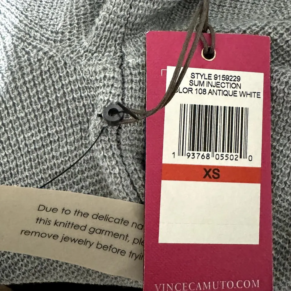 VINCE CAMUTO Slim Injection Color Block Long Sleeve Sweater Tunic Pockets NWT XS - Image 9