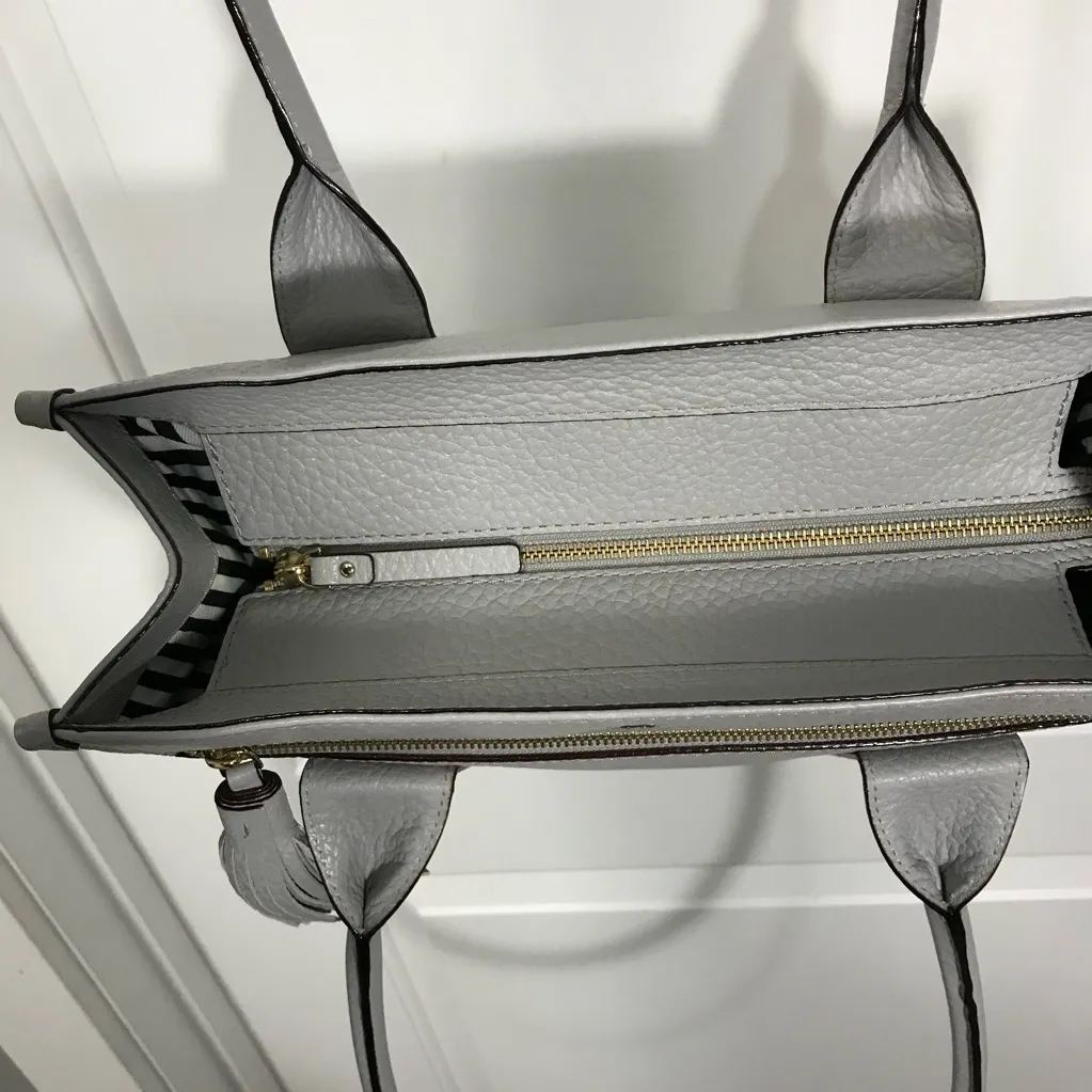 Kate Spade Southport Avenue Satchel Tote Top Handle Bag in Gray Pebbled Leather - Image 5