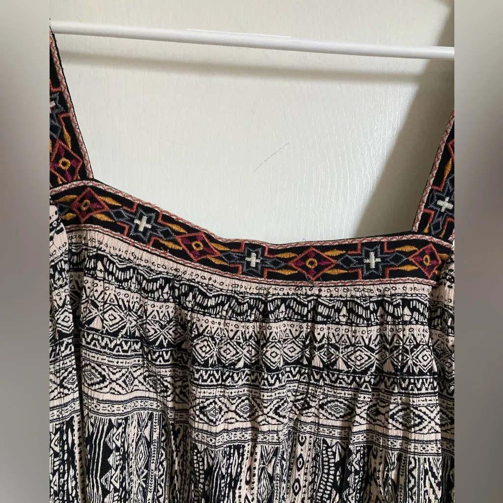 🌞Alya Cream Colored Southwest Embroidered Cropped Sleeveless Tank Blouse #Gr - Image 7