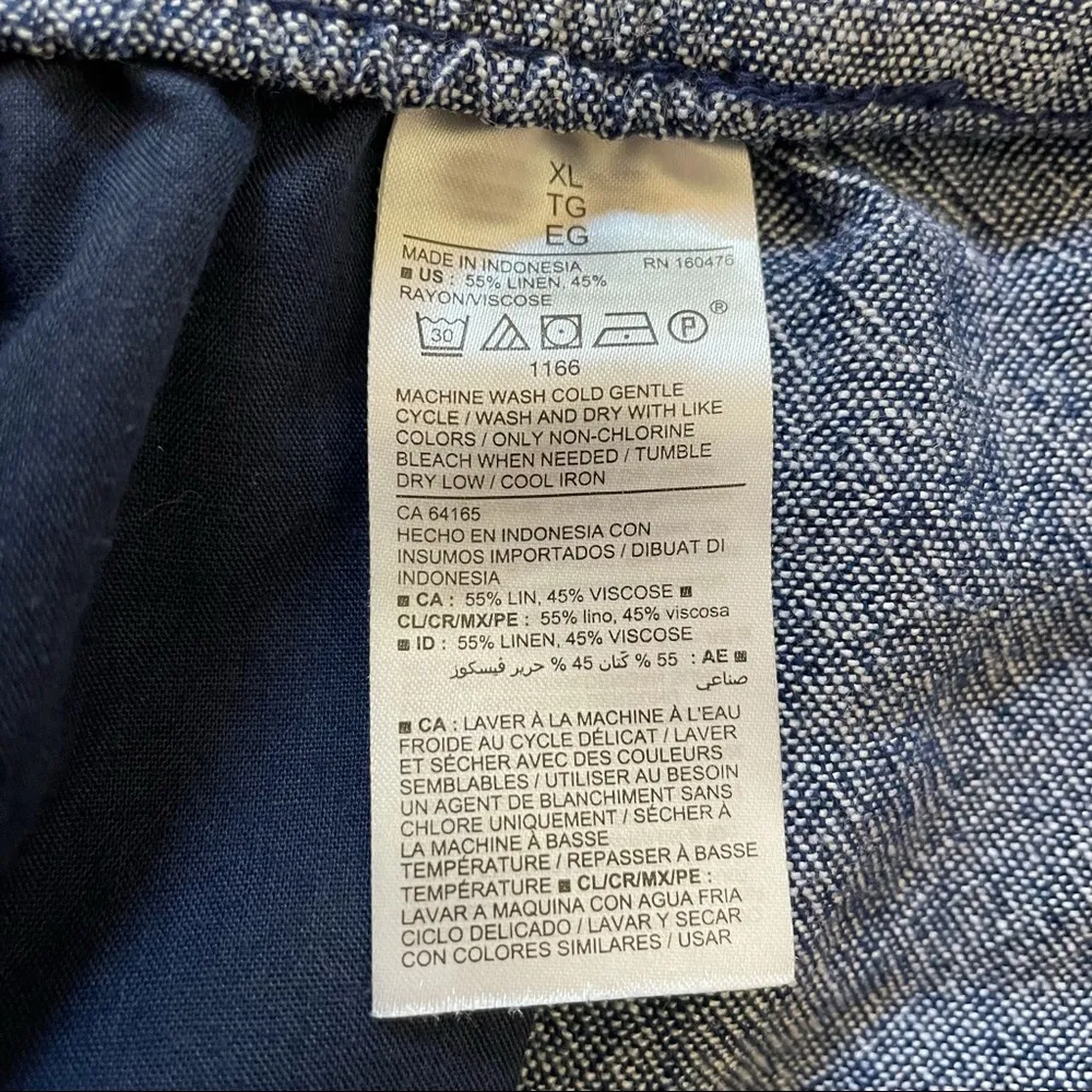 OLD NAVY denim linen blend drawstring shorts size XL - Image 6