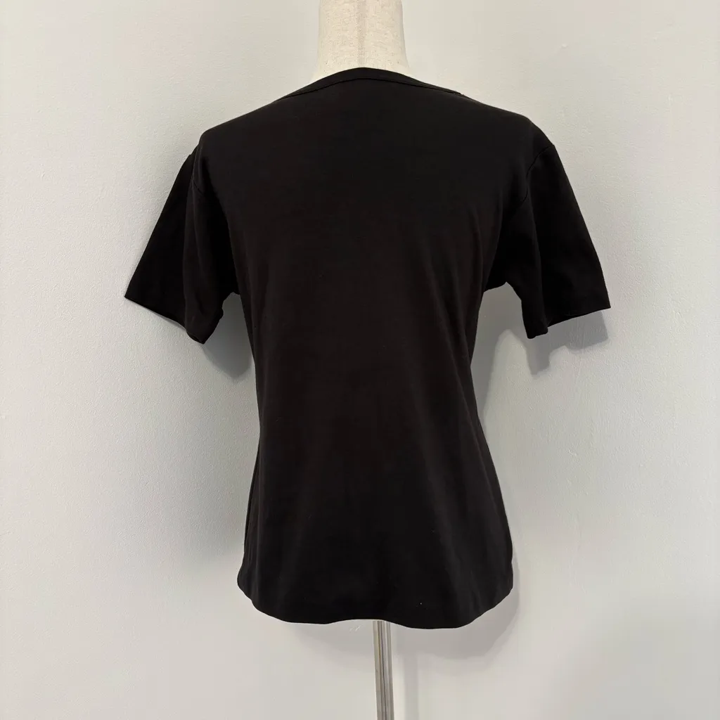 Vintage Sanibel Sport Polka Dot Bow Black T - Image 5