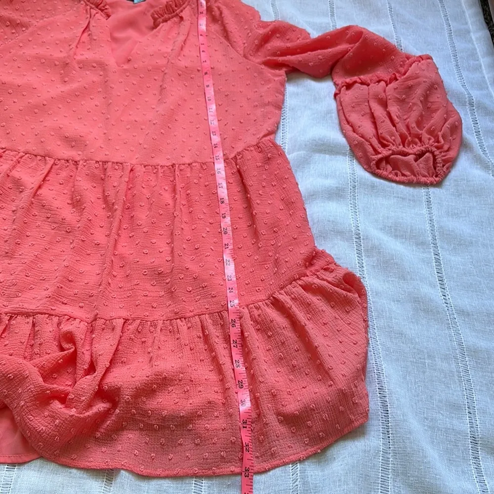 CeCe Coral Long Sleeve Baby Doll Dress - Image 14
