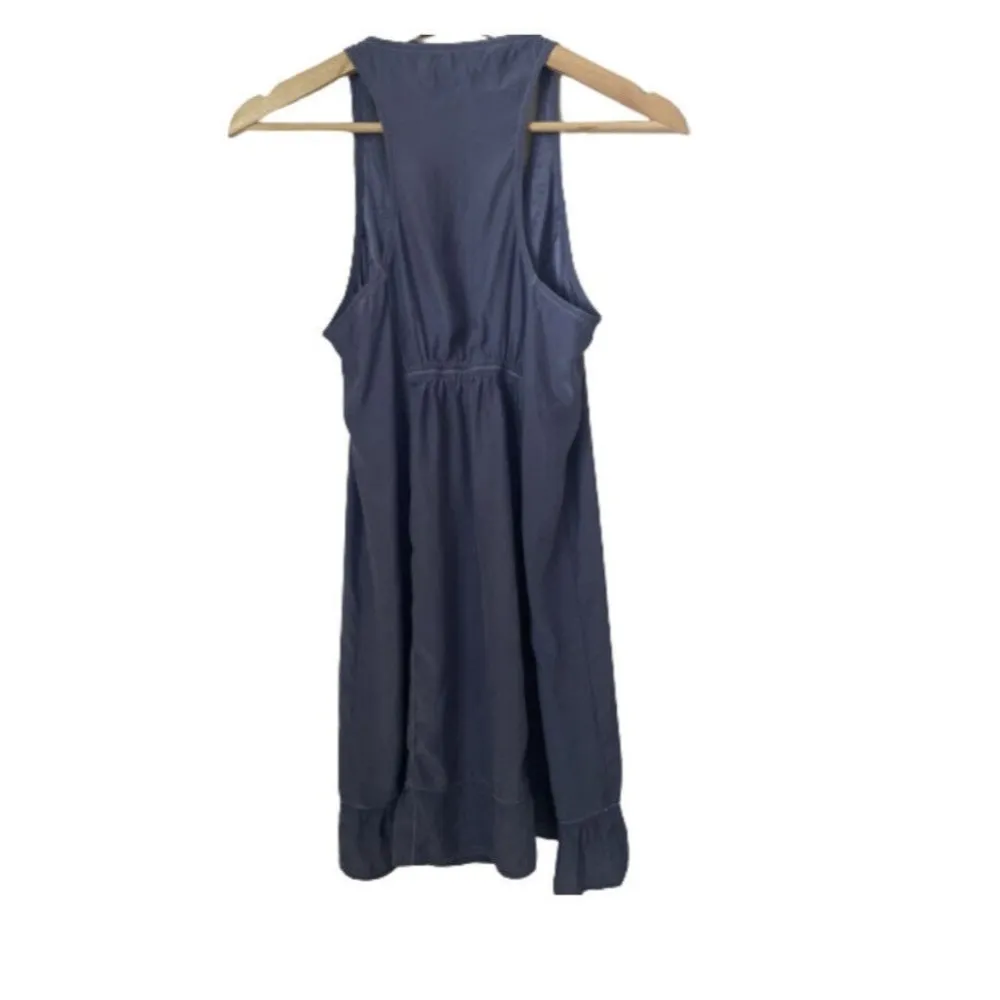 Kimchi Blue Womens Dress Blue Sleeveless Tank Ruffle Baby Doll Silk Sz XS - Image 3