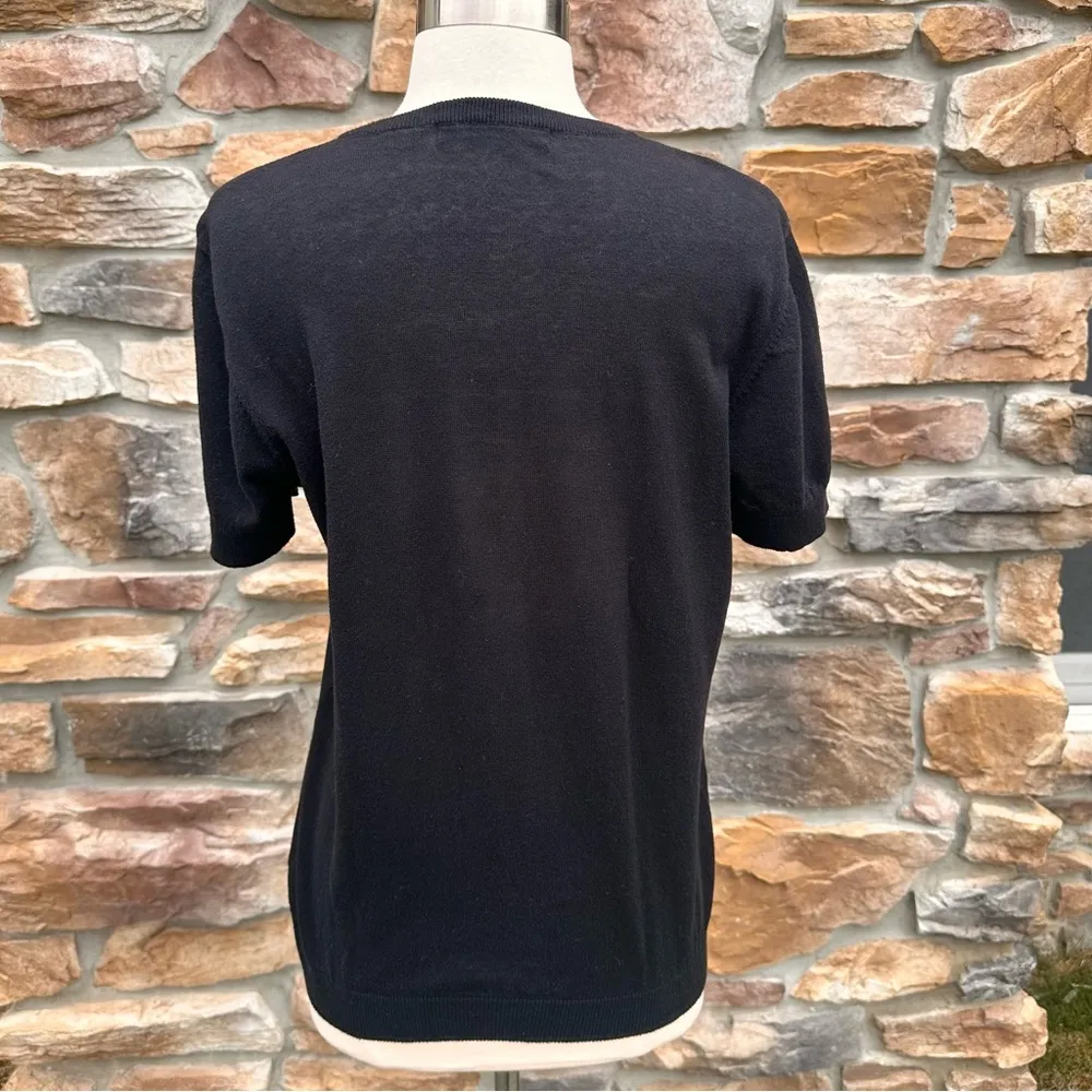 Michael Simon Workshop Black Beaded Women's Cardigan Size M - Image 13