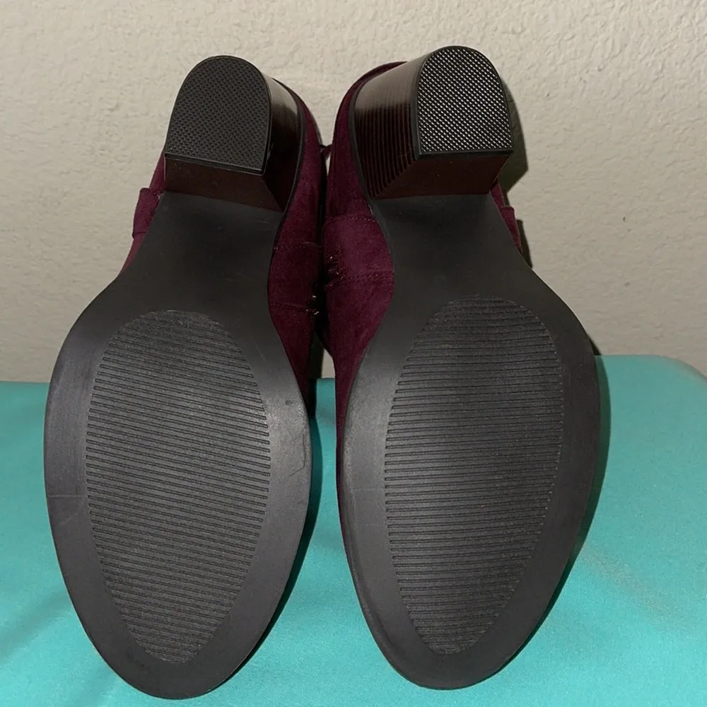 Yolinda Lace Up Bootie Bordeaux Purple Size 9 - Image 6