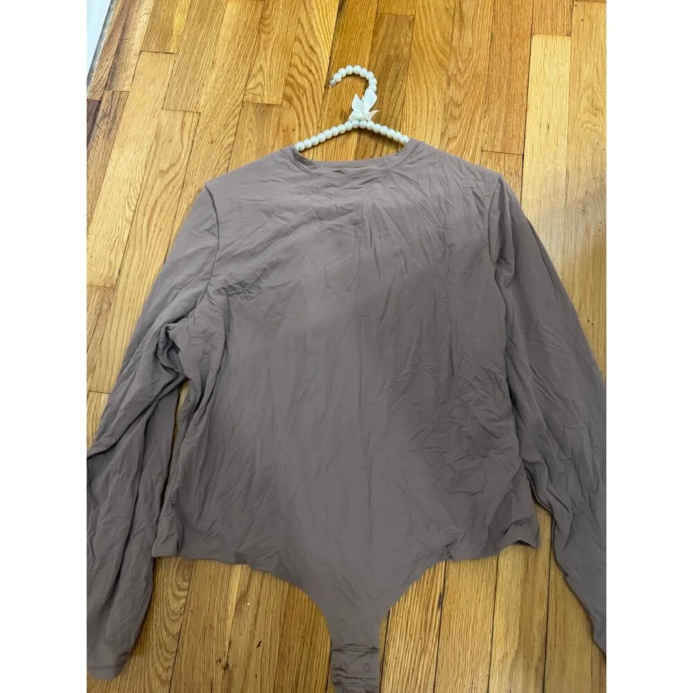 SKIMS Size 4X Women's Umber Long Sleeve Crew Neck Bodysuit AP-CRW-0739 NWT - Image 5