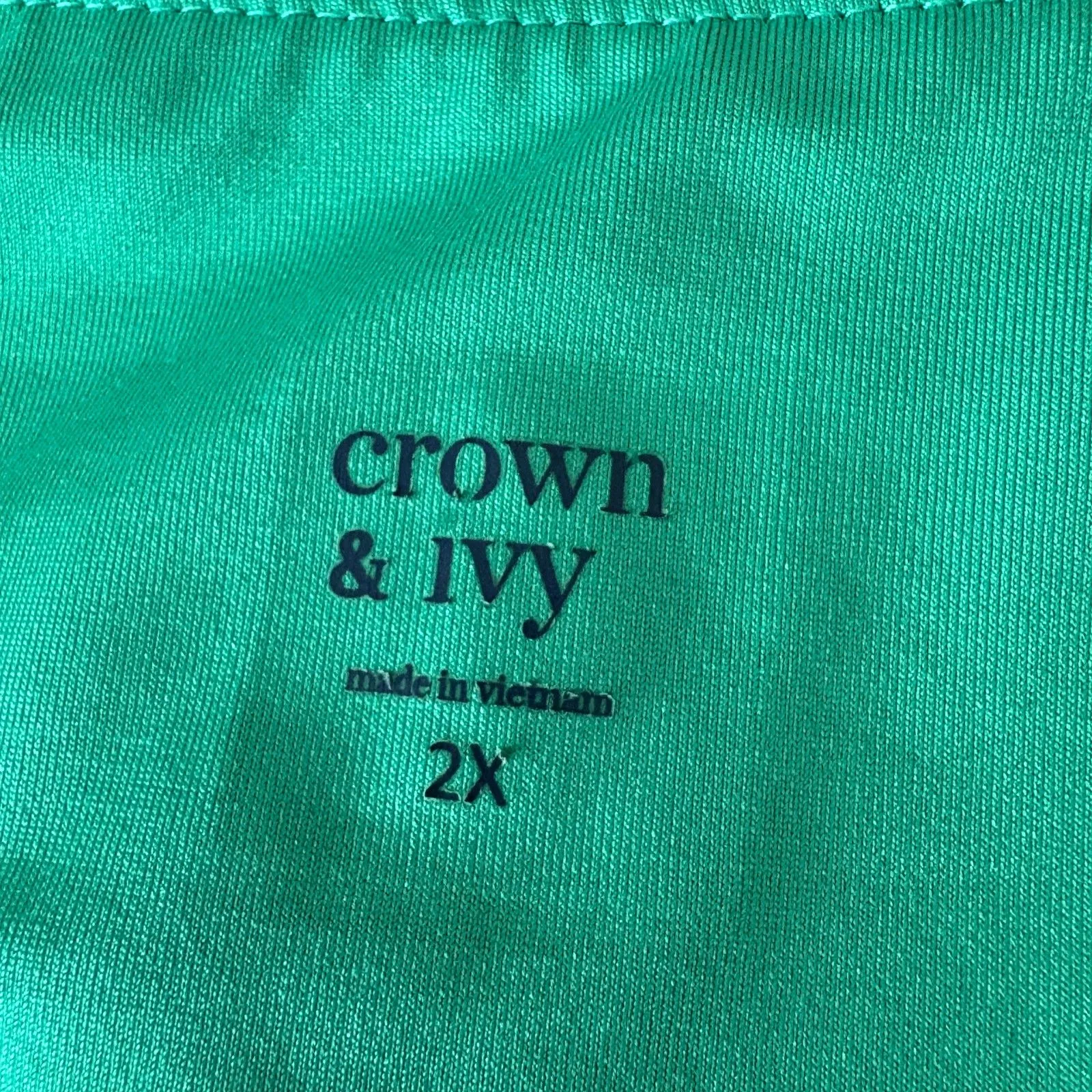 Crown & Ivy‎ Scalloped Ankle Leggings Green Athletic Southern Prep Plus Size 2X - Image 5