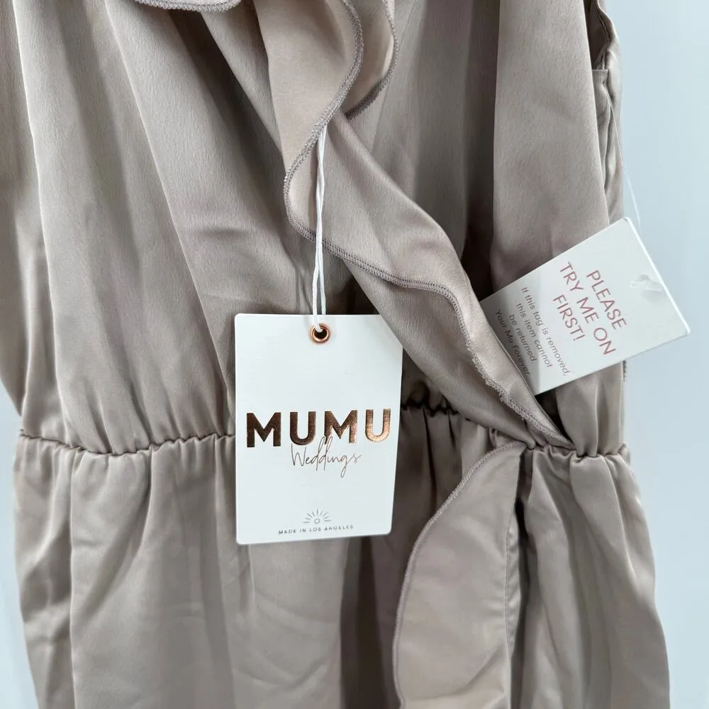 Show Me Your Mumu Dress Extra Small Samantha NWT Show Me The Ring Satin Ruffle - Image 8