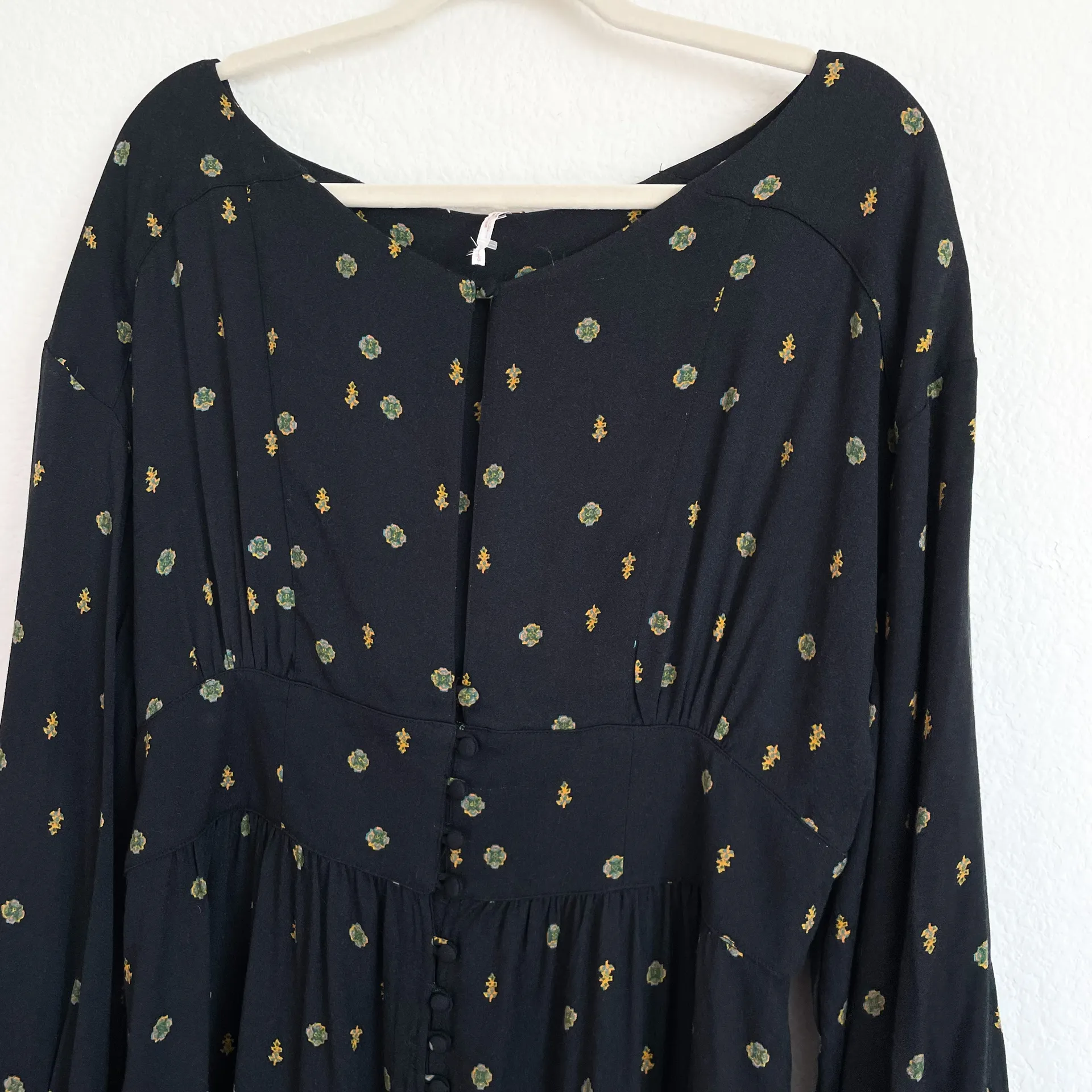 Free People Black Printed Long Sleeve Romper   - Image 10
