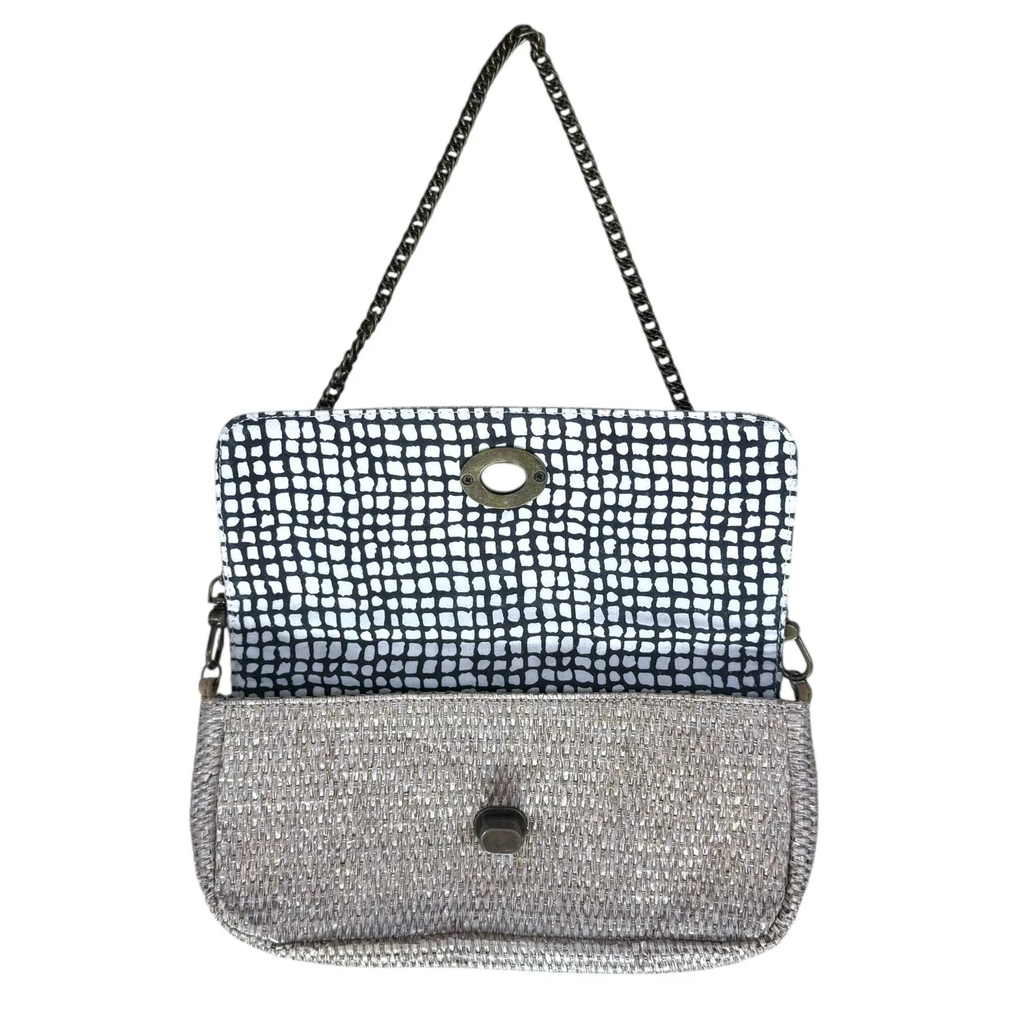 Shiraleah Natural Woven Toggle Clutch Envelope Purse Handbag Tan / Beige - Image 5