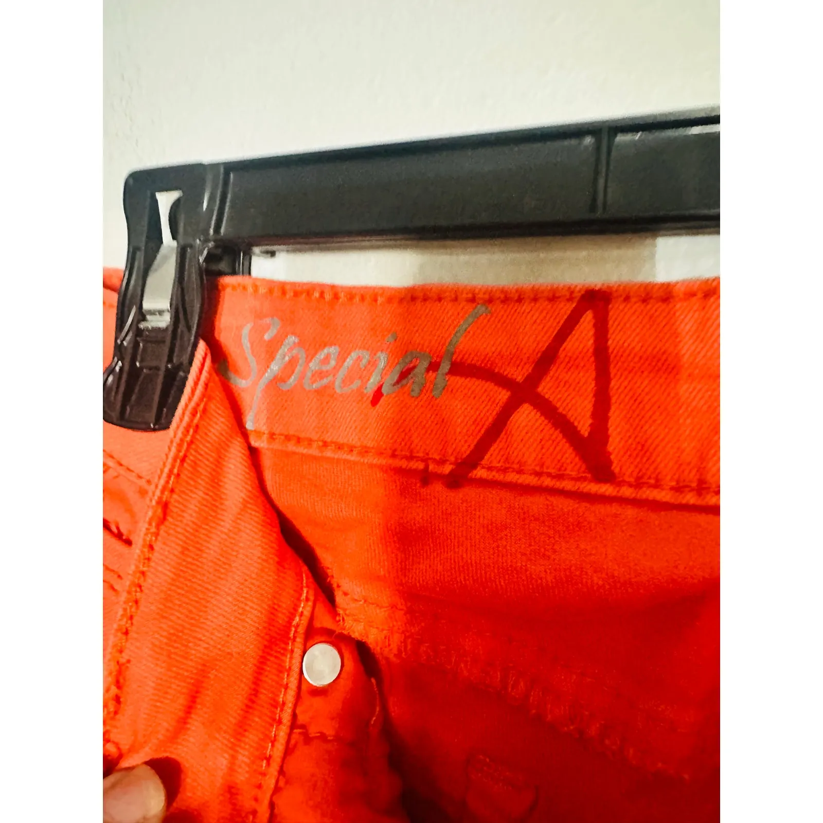 Vintage SPECIAL A Orange Cotton Spandex Blend Low Rise Skinny Jeans size 9 - Image 3