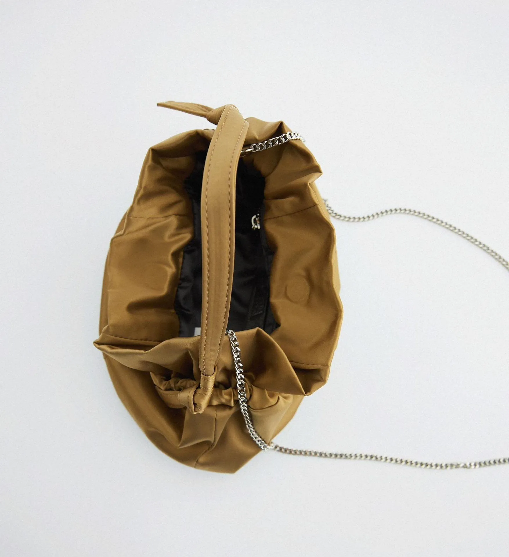 Bloggers Fav Gold Satin Effect Mini Bucket Bag - Image 4
