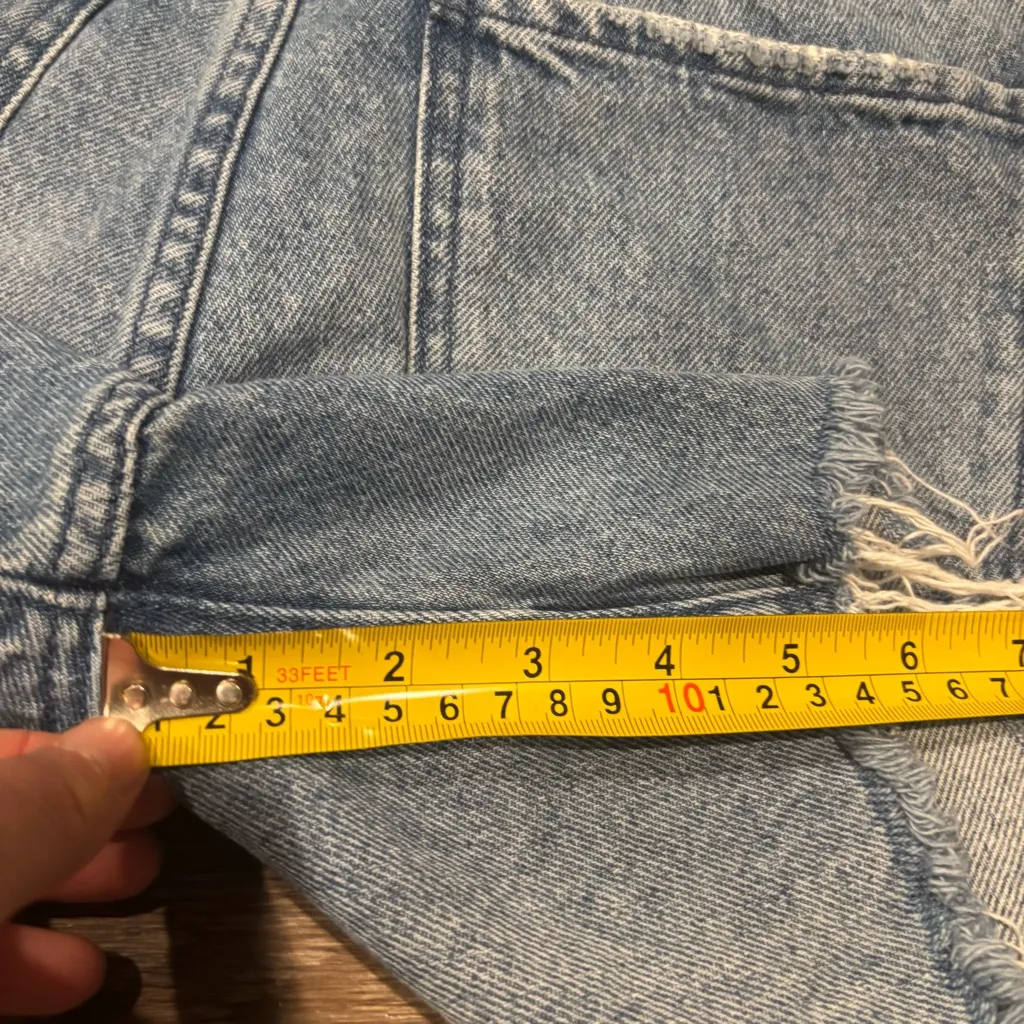 PacSun Dad Jean Shorts Women’s 26 High-Waisted Distressed Denim Raw Hem - Image 6