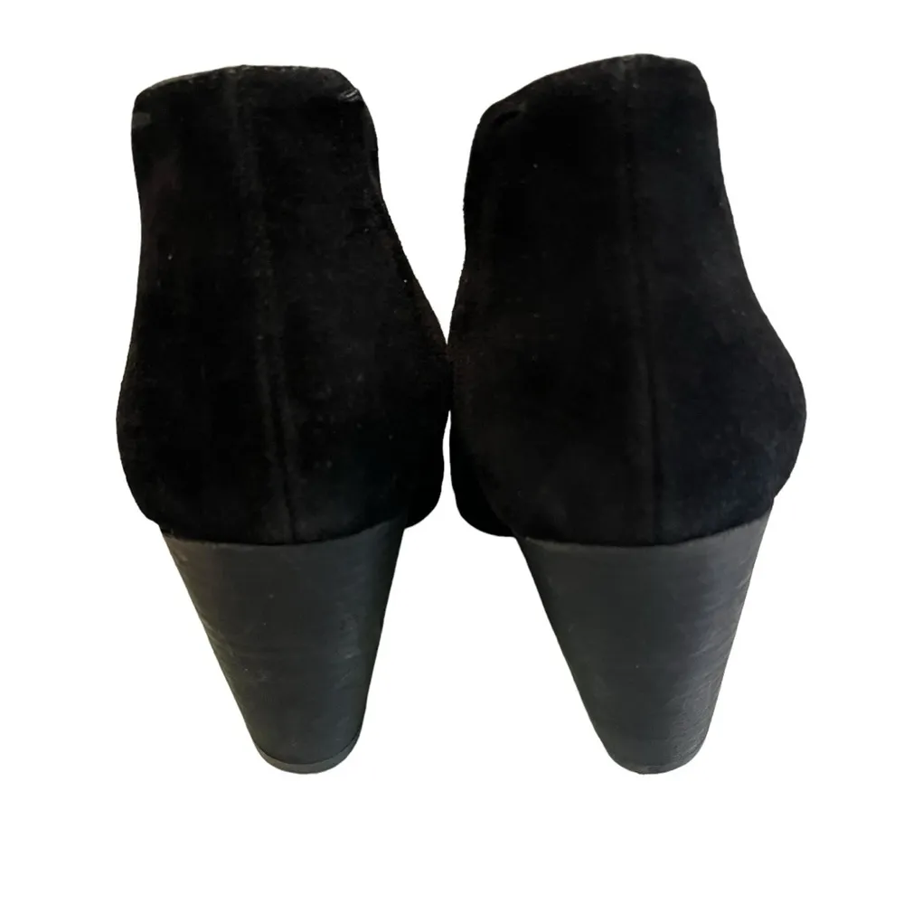 EILEEN FISHER Iman Black Suede Split Front Ankle Boots, Sz 8 - Image 12