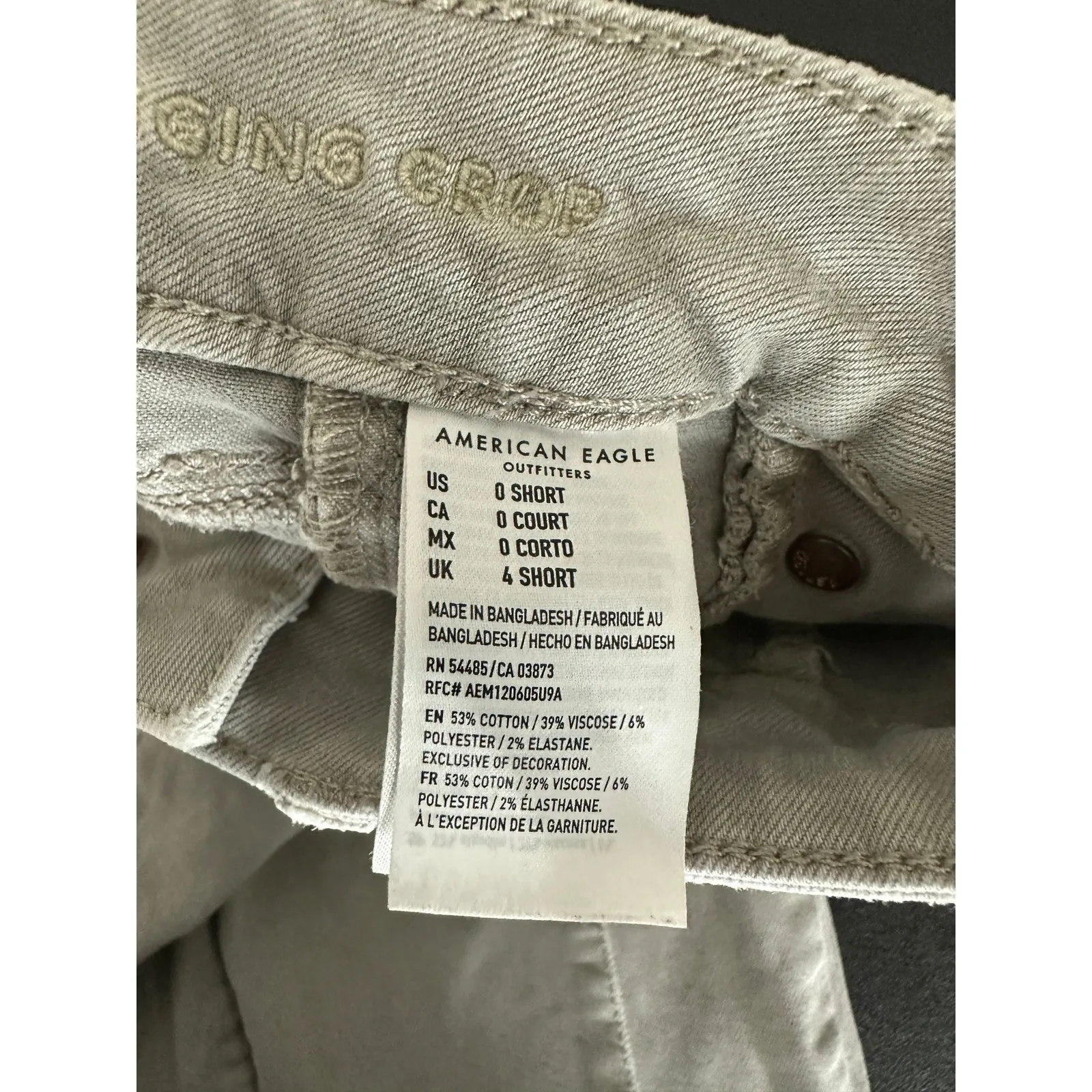 American Eagle Womens Super Hi-Rise Grey Wash Crop Jeggings Size O Short - Image 10