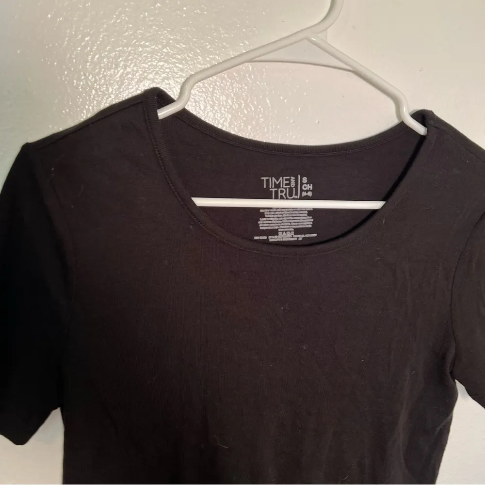 Time and Tru Crewneck T-Shirt Black - Image 5