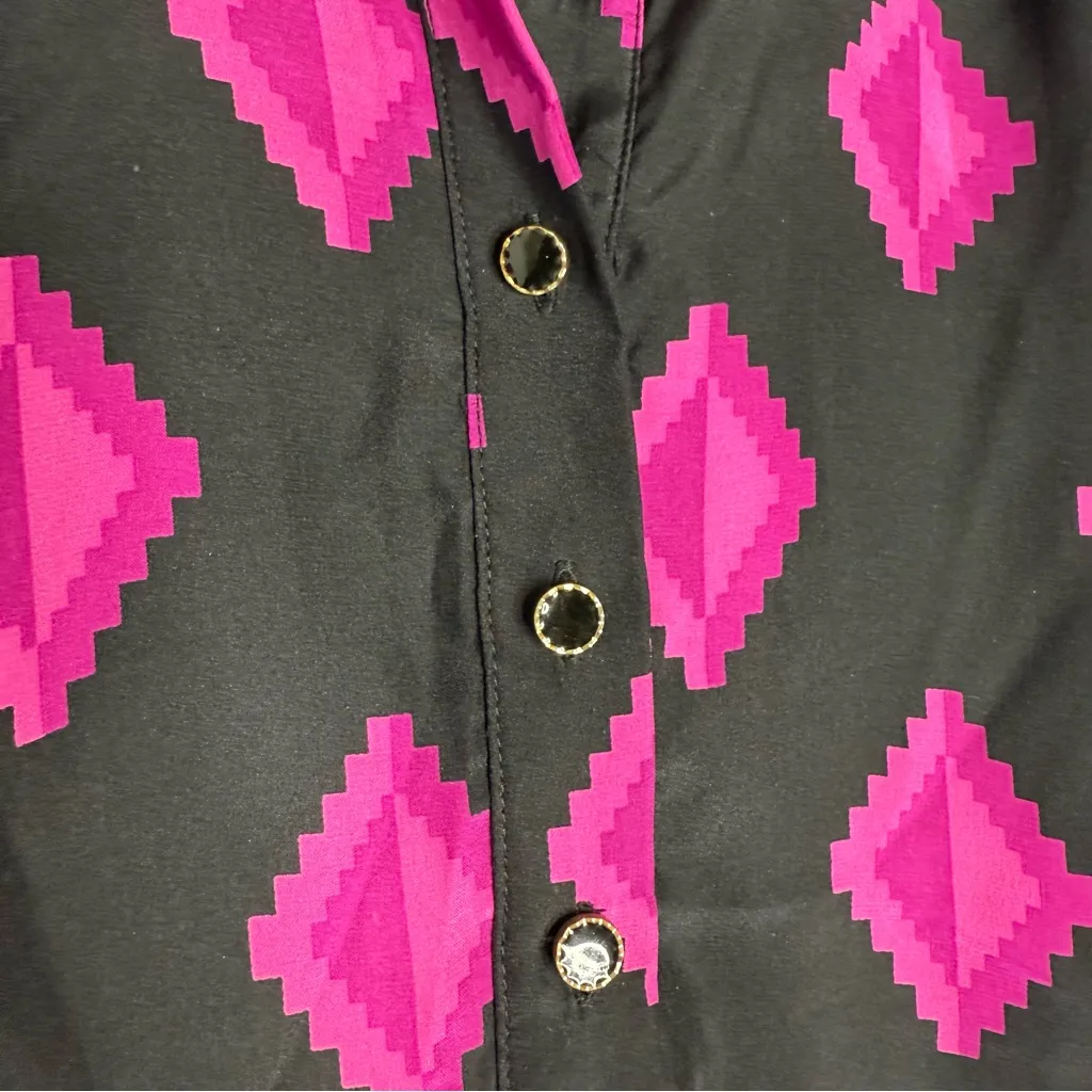 Britt Ryan 100% Silk Geometric Print Tunic Dress Size XS - Image 5